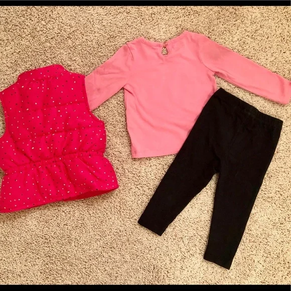 5/$25 Wonderkids 3 piece pants, puffy vest, & shirt set - Picture 4 of 6